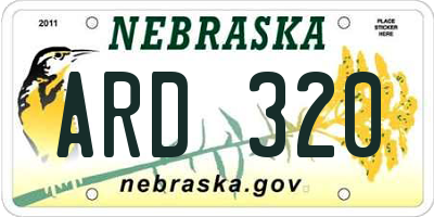 NE license plate ARD320