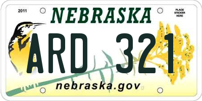 NE license plate ARD321