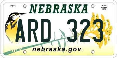 NE license plate ARD323