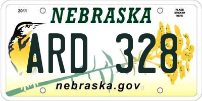 NE license plate ARD328
