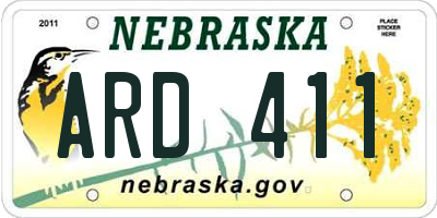 NE license plate ARD411