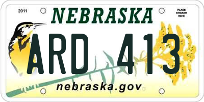NE license plate ARD413