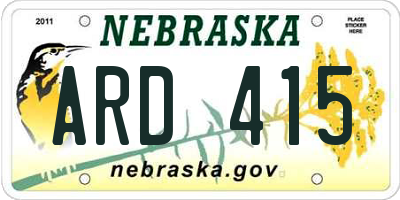 NE license plate ARD415