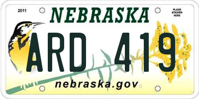 NE license plate ARD419