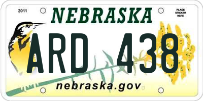NE license plate ARD438