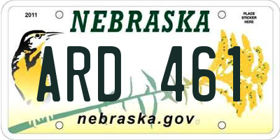 NE license plate ARD461