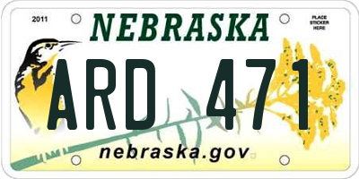 NE license plate ARD471