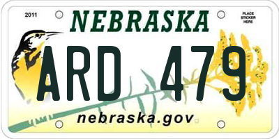 NE license plate ARD479