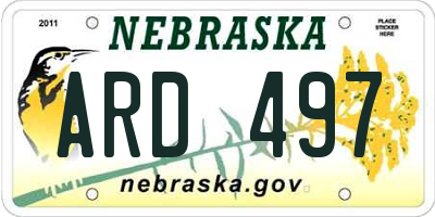 NE license plate ARD497