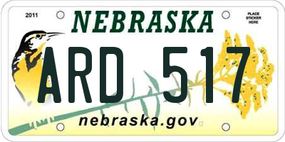 NE license plate ARD517