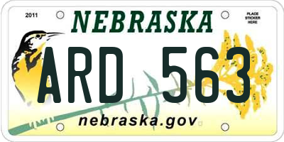 NE license plate ARD563