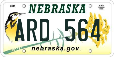 NE license plate ARD564