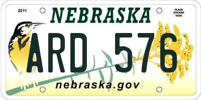 NE license plate ARD576