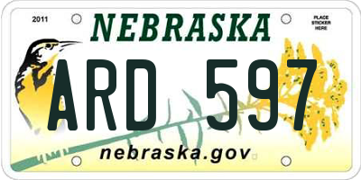 NE license plate ARD597