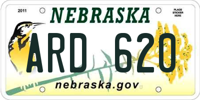 NE license plate ARD620