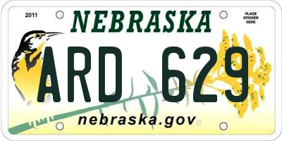 NE license plate ARD629