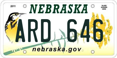 NE license plate ARD646