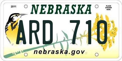 NE license plate ARD710