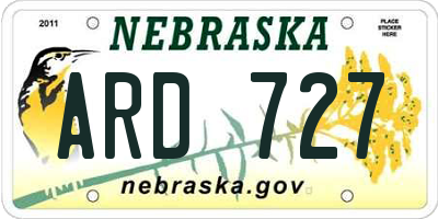 NE license plate ARD727
