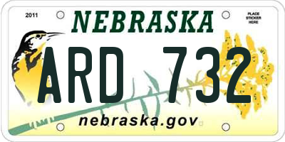NE license plate ARD732