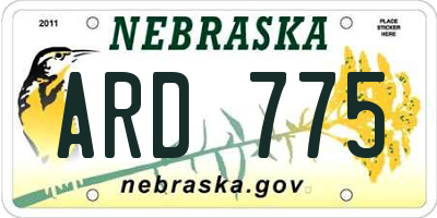 NE license plate ARD775