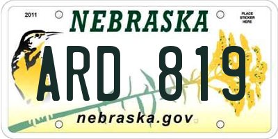 NE license plate ARD819
