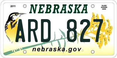 NE license plate ARD827