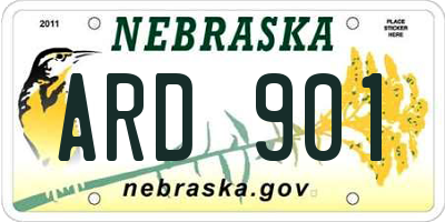 NE license plate ARD901
