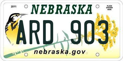 NE license plate ARD903