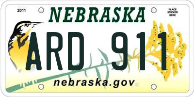 NE license plate ARD911