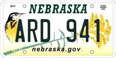 NE license plate ARD941