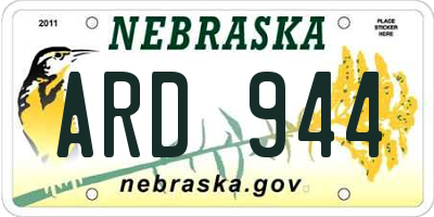 NE license plate ARD944