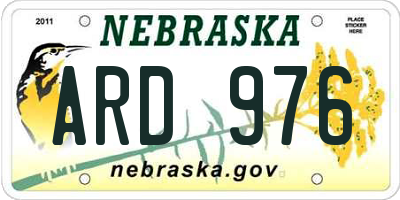 NE license plate ARD976