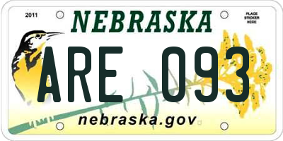 NE license plate ARE093