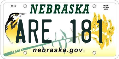 NE license plate ARE181