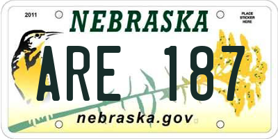 NE license plate ARE187