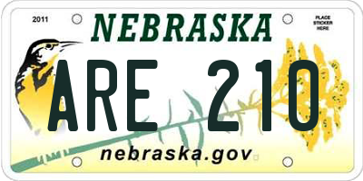 NE license plate ARE210