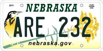 NE license plate ARE232