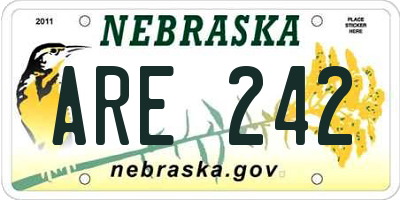 NE license plate ARE242