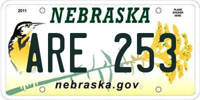 NE license plate ARE253