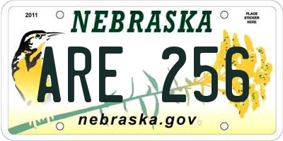 NE license plate ARE256