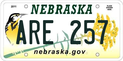 NE license plate ARE257