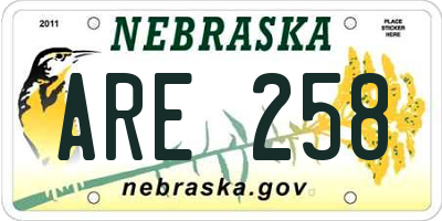 NE license plate ARE258
