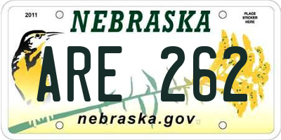 NE license plate ARE262