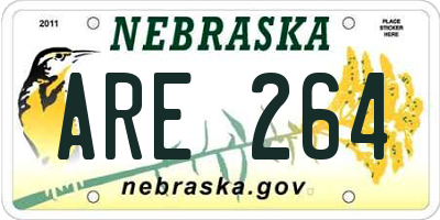NE license plate ARE264