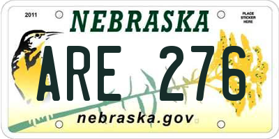 NE license plate ARE276
