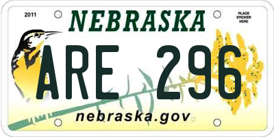 NE license plate ARE296