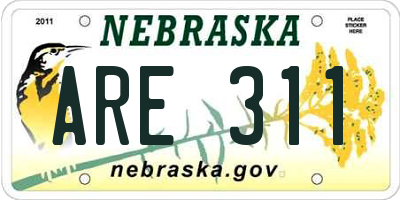 NE license plate ARE311