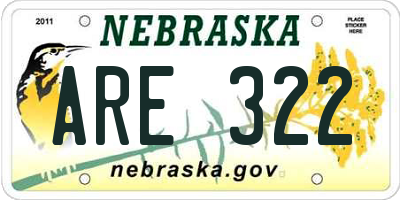 NE license plate ARE322