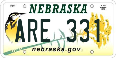 NE license plate ARE331